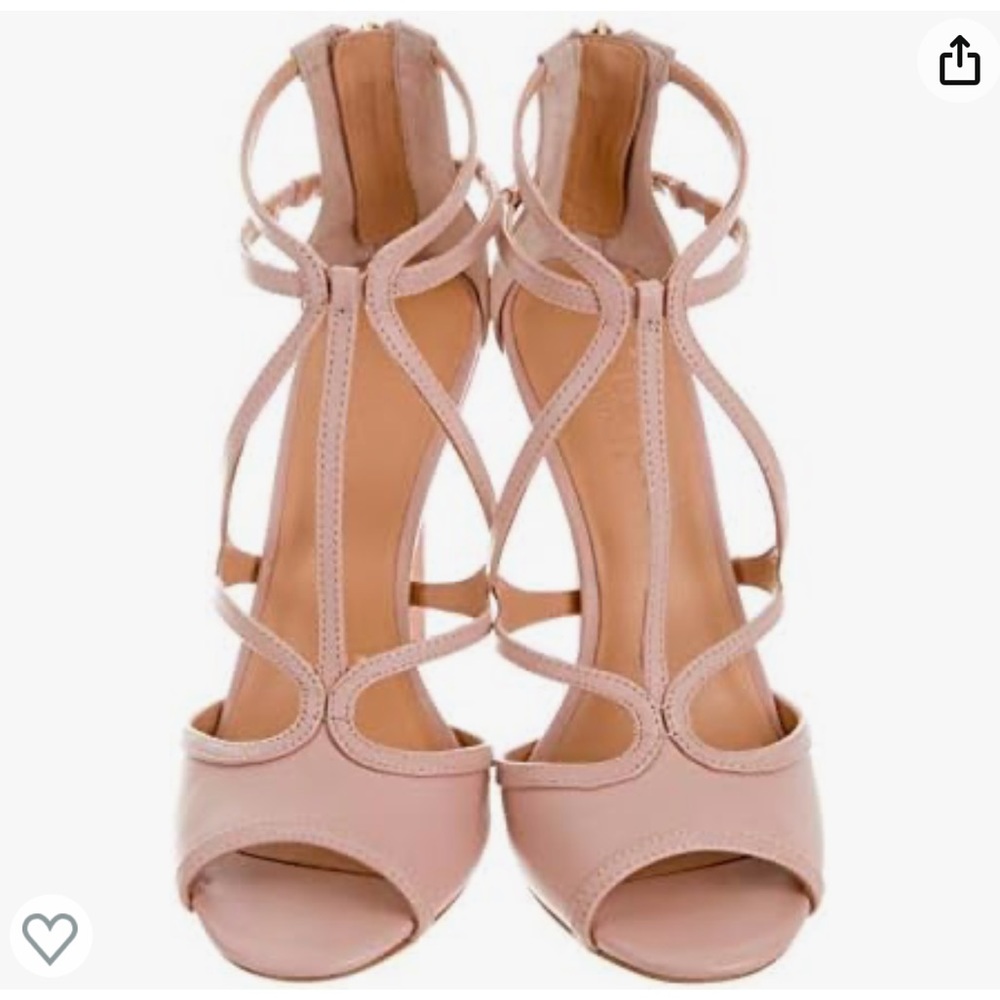 *Like New* Halston Heritage Monica Baby Pink Nude Open Toe Heels Size 8.5 M